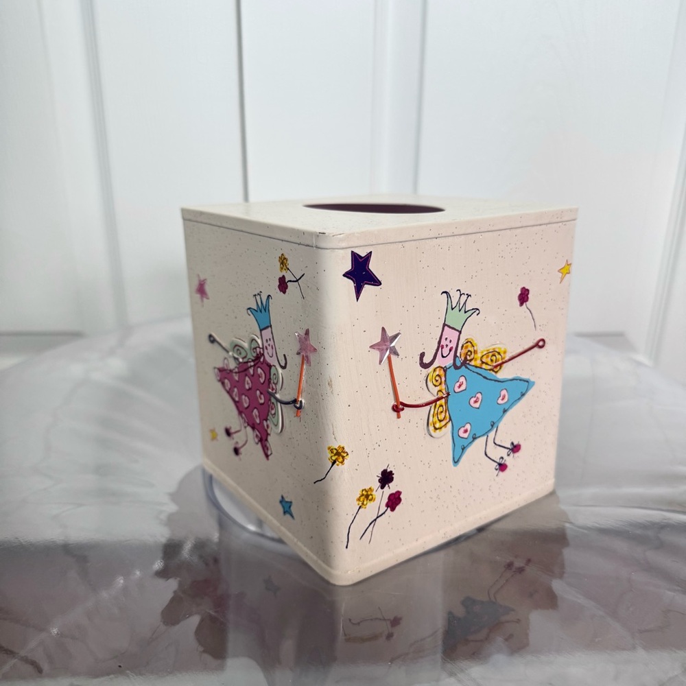 Vintage 90’s LAURA ASHLEY Whimsical Fairy Tissue Box Cover